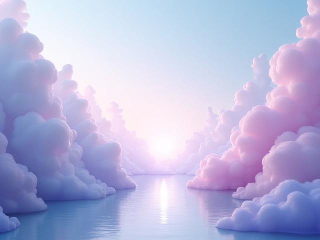 Immagine concettuale astratta con forme eteree e colori pastello