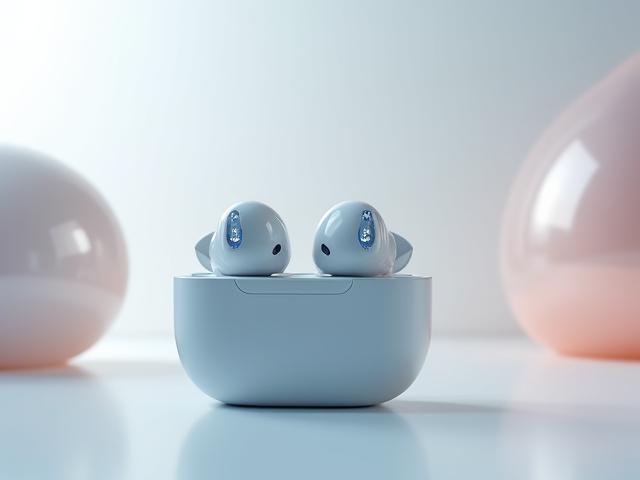 Fotografia di prodotto di un gadget tecnologico con sfondo astratto