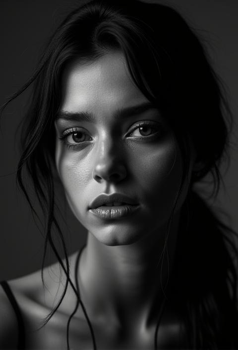 Ritratto concettuale in bianco e nero